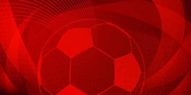 Vector fondo de fútbol o fútbol con bola grande en colores rojos