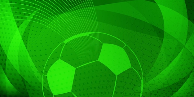 Vector fondo de fútbol o fútbol con bola grande en colores verdes