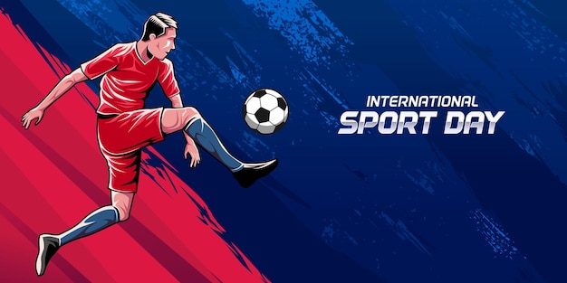 Vector fondo de fútbol vector día internacional del deporte bandera de fondo