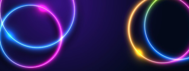 Fondo futurista abstracto con efecto de luz de neón brillante