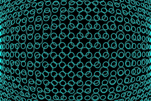 Fondo futurista abstracto con elementos redondos de neón Ilustración vectorial Concepto de ciberespacio 3D y realidad virtual