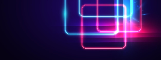 Fondo futurista abstracto con luz de neón brillante