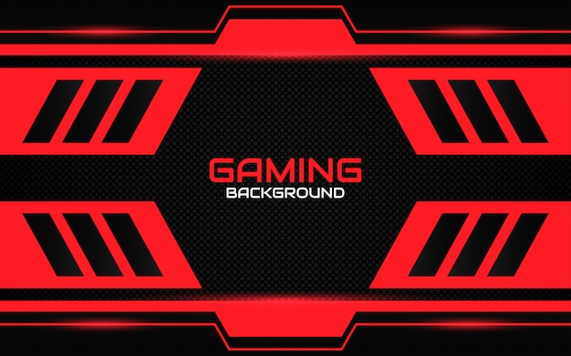 Fondo futurista abstracto negro y rojo de juegos
