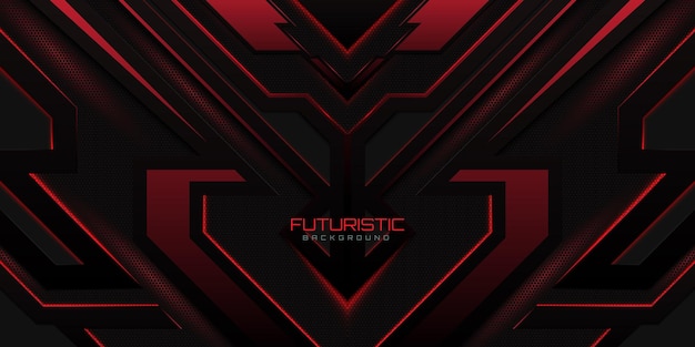 Fondo futurista abstracto con neón rojo brillante