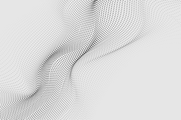 Fondo futurista abstracto de ondas de partículas de flujo en movimiento