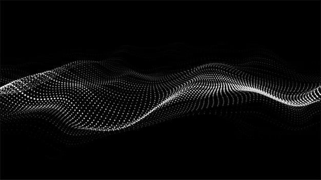 Fondo futurista abstracto vectorial Visualización de grandes datos Ola dinámica de partículas