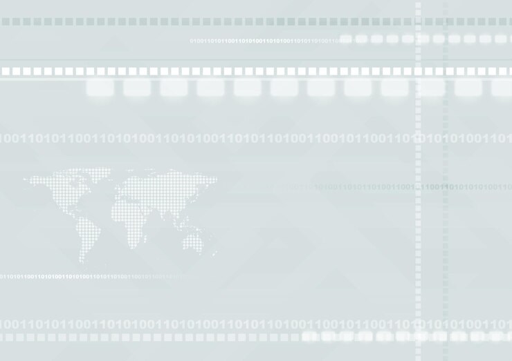 Vector fondo futurista de alta tecnología azul claro con mapa mundial