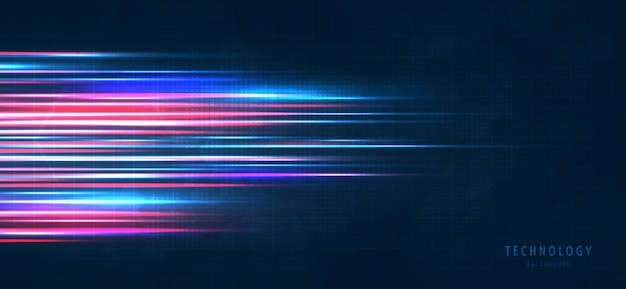 Fondo futurista de línea de velocidad de fibra óptica de racha de luz azul para tecnología 5g o 6g transmisión inalámbrica de datos internet de alta velocidad en diseño de vector de concepto de red de internet abstracto