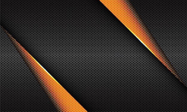 Fondo futurista de lujo del diseño geométrico de la malla del hexágono metálico gris del triángulo amarillo abstracto