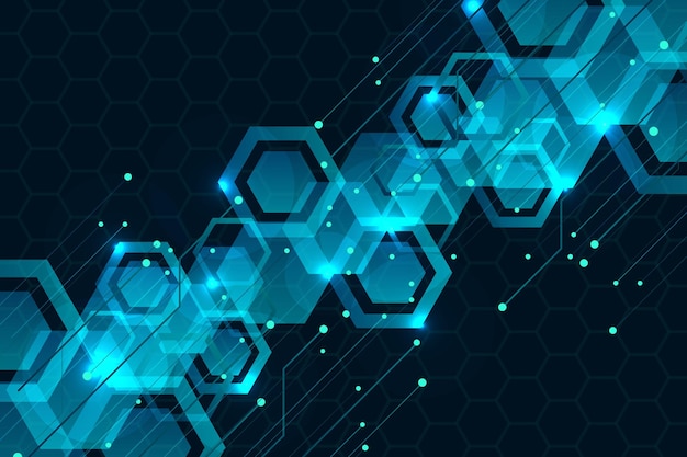 El fondo futurista moderno del patrón hexagonal científico