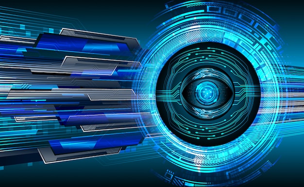 Fondo futuro del concepto de la tecnología del circuito del cyber del ojo negro