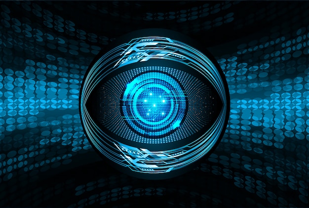 Fondo futuro del concepto de la tecnología del circuito del ojo azul