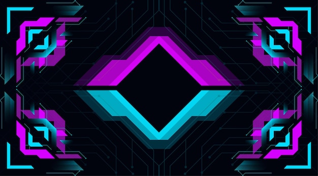 Fondo futuro con estilo de simetría poligonal con gradiente moderno con estilo cibernético