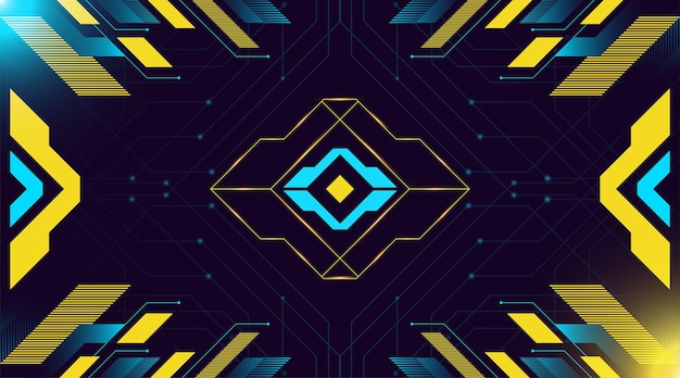 Fondo futuro con estilo de simetría poligonal con gradiente moderno con estilo cibernético