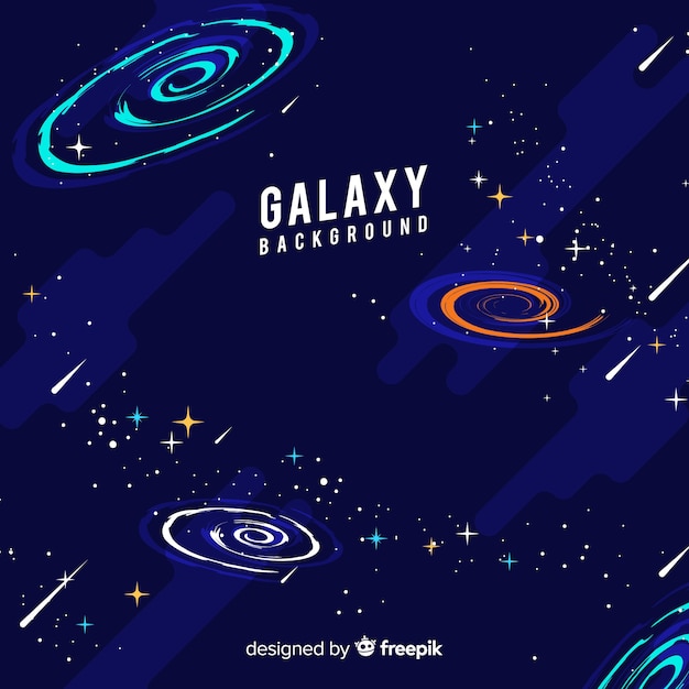 Fondo de galaxia adorable dibujado a mano