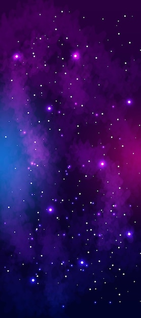 Vector fondo de galaxia degradado con nubes y estrellas