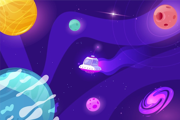 Fondo de galaxia de dibujos animados