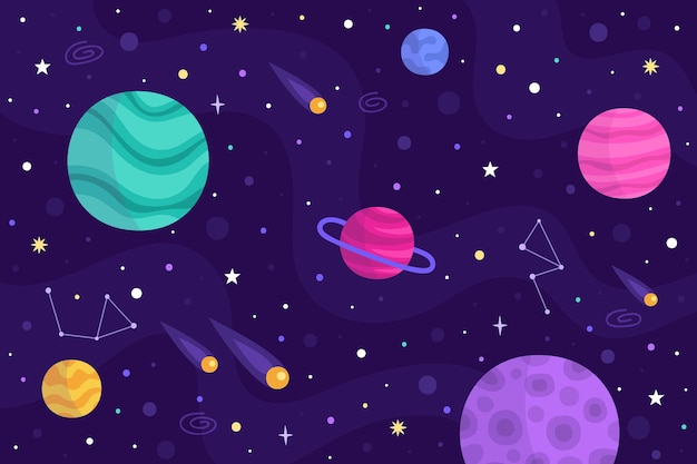 Fondo de galaxia de dibujos animados