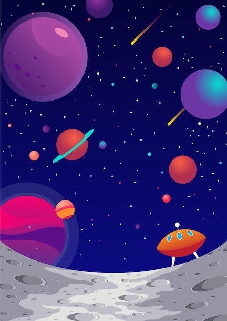 Vector fondo de la galaxia de la luna