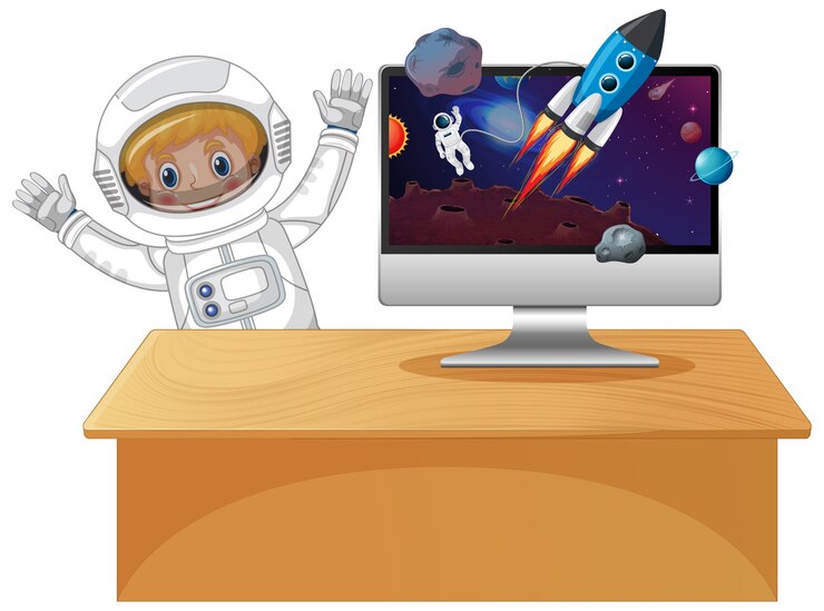 Vector fondo de galaxia en la pantalla de la computadora
