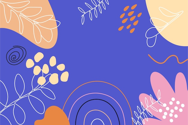 Fondo de garabato abstracto de diseño plano dibujado a mano