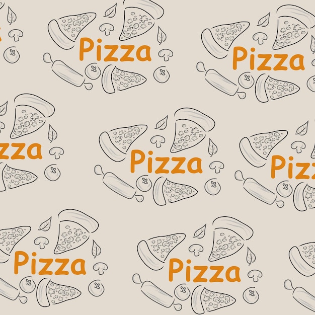Fondo de garabato de pizza perfecto para papel de regalo