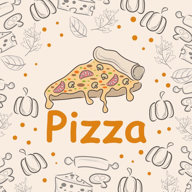 Fondo de garabato de pizza perfecto para papel de regalo