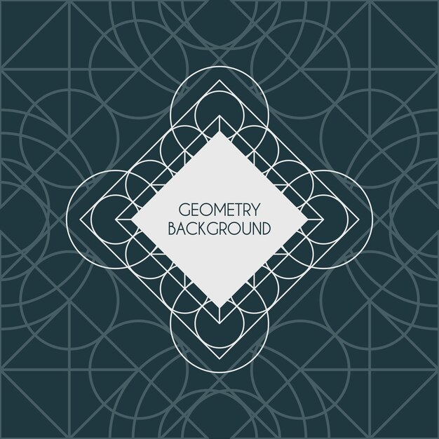 Fondo de geometría lineal con el marco para un texto Símbolo lineal vectorial aislado en fondo blanco