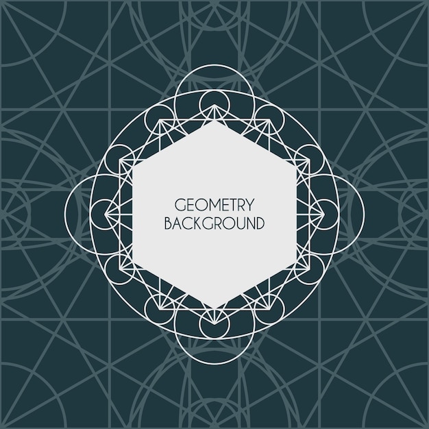 Fondo de geometría lineal con el marco para un texto Símbolo lineal vectorial aislado en fondo blanco