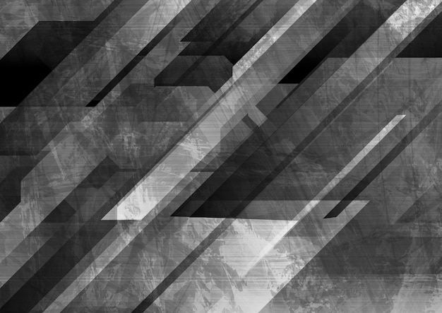 Fondo de geometría de tecnología grunge gris oscuro Diseño vectorial abstracto