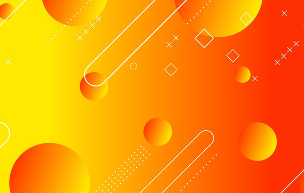 Fondo geométrico abstract colorido Elementos naranjas y amarillos con gradiente