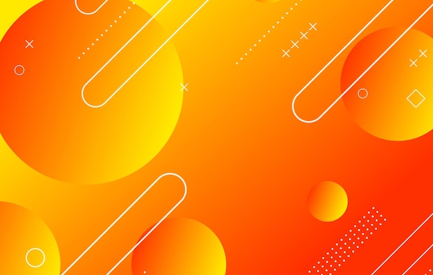 Fondo geométrico abstract colorido Elementos naranjas y amarillos con gradiente