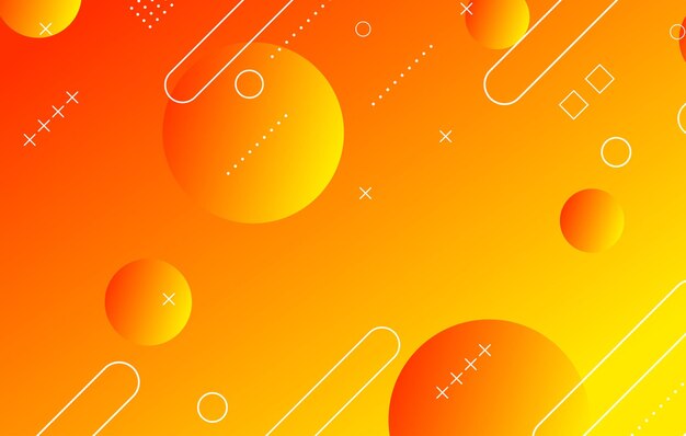 Fondo geométrico abstract colorido Elementos naranjas y amarillos con gradiente