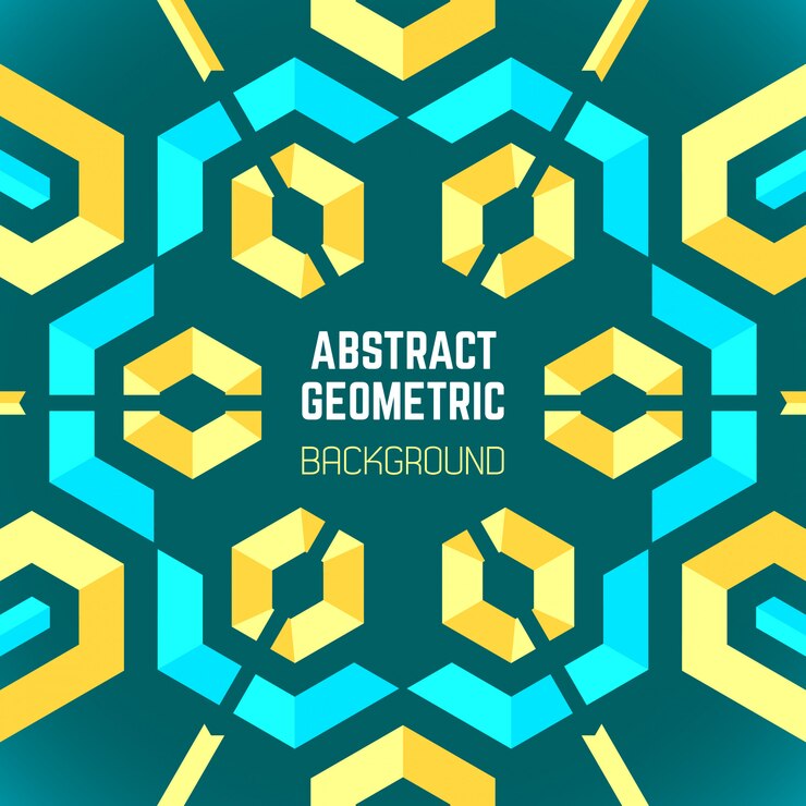 Vector fondo geométrico abstracto azul amarillo verde