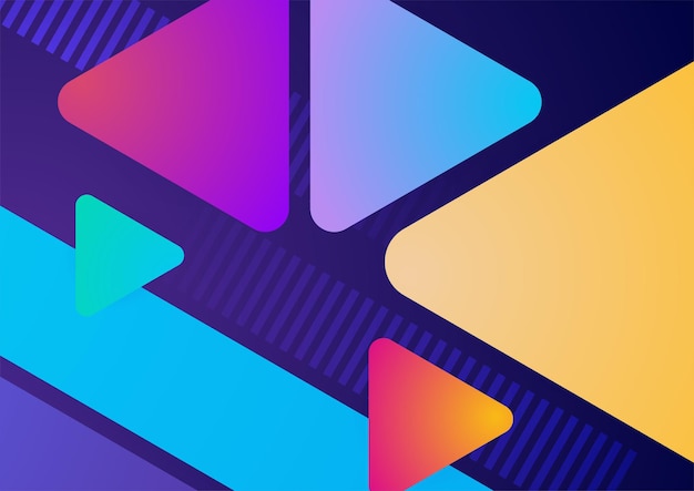 Fondo geométrico abstracto azul colorido moderno Tecnología con círculo de triángulo cuadrado y formas geométricas Plantilla de fondo de patrón de banner de diseño gráfico abstracto vectorial