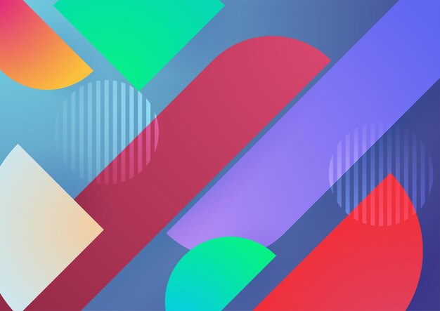 Fondo geométrico abstracto azul colorido moderno Tecnología con círculo de triángulo cuadrado y formas geométricas Plantilla de fondo de patrón de banner de diseño gráfico abstracto vectorial
