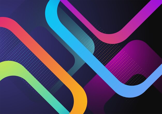 Fondo geométrico abstracto azul colorido moderno Tecnología con círculo de triángulo cuadrado y formas geométricas Plantilla de fondo de patrón de banner de diseño gráfico abstracto vectorial