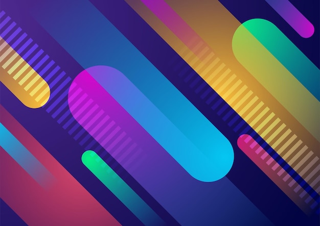 Fondo geométrico abstracto azul colorido moderno Tecnología con círculo de triángulo cuadrado y formas geométricas Plantilla de fondo de patrón de banner de diseño gráfico abstracto vectorial