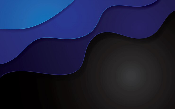 Vector fondo geométrico abstracto azul papercut. decoración de papercut con capas onduladas.