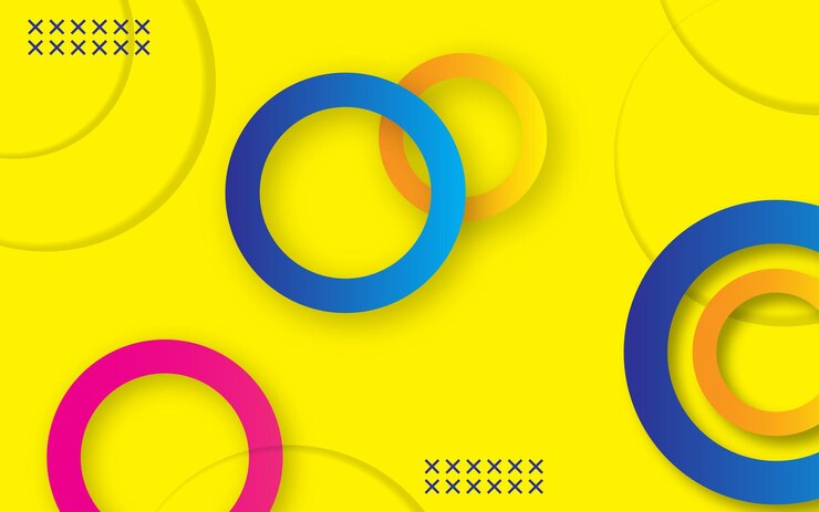 Vector fondo geométrico abstracto círculo anillo color forma amarillo