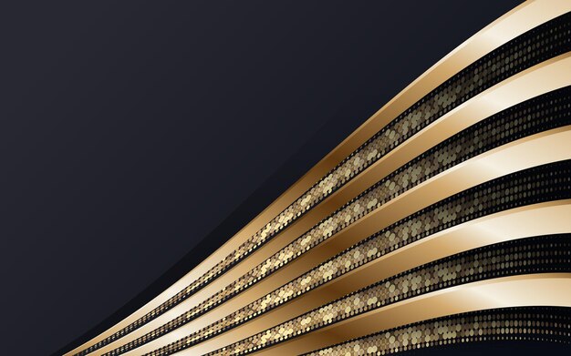 Fondo geométrico abstracto de color negro y dorado de primera calidad