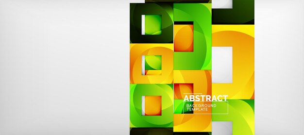 Fondo geométrico abstracto Composición de formas cuadradas brillantes en plantilla de estilo minimalista gris con espacio de copia