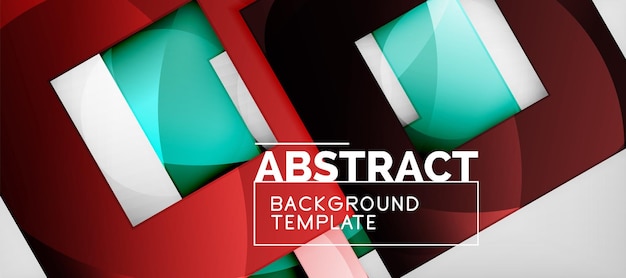 Fondo geométrico abstracto Composición de formas cuadradas brillantes en plantilla de estilo minimalista gris con espacio de copia