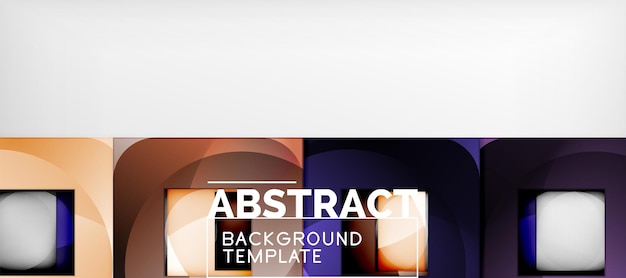 Fondo geométrico abstracto Composición de formas cuadradas brillantes en plantilla de estilo minimalista gris con espacio de copia