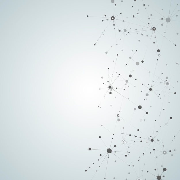 Fondo geométrico abstracto Concepto científico vectorial Conectar puntos y líneas