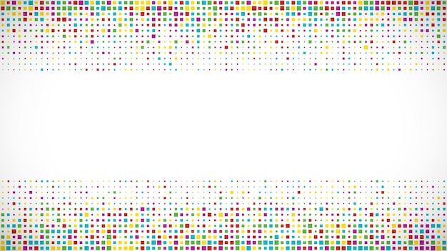 Fondo geométrico abstracto de cuadrados. Fondo de píxeles multicolor con espacio vacío. Ilustración vectorial.