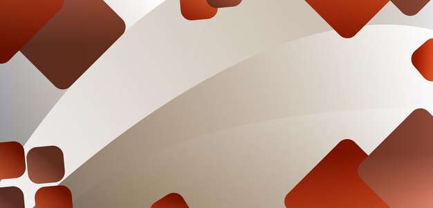 Fondo geométrico abstracto con cuadrados redondeados formas y curvas de tono de tierra en un gradiente neutro suave