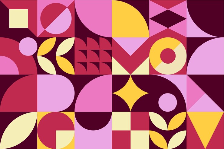 Fondo geométrico abstracto y diseño de patrón en estilo retro Ilustración vectorial cuadrícula geométrica