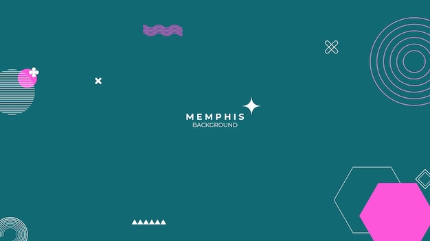 Fondo geométrico abstracto con elementos de estilo retro de Memphis