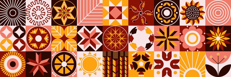 Fondo geométrico abstracto en el estilo antiguo del bordado ucraniano estilo escandinavo